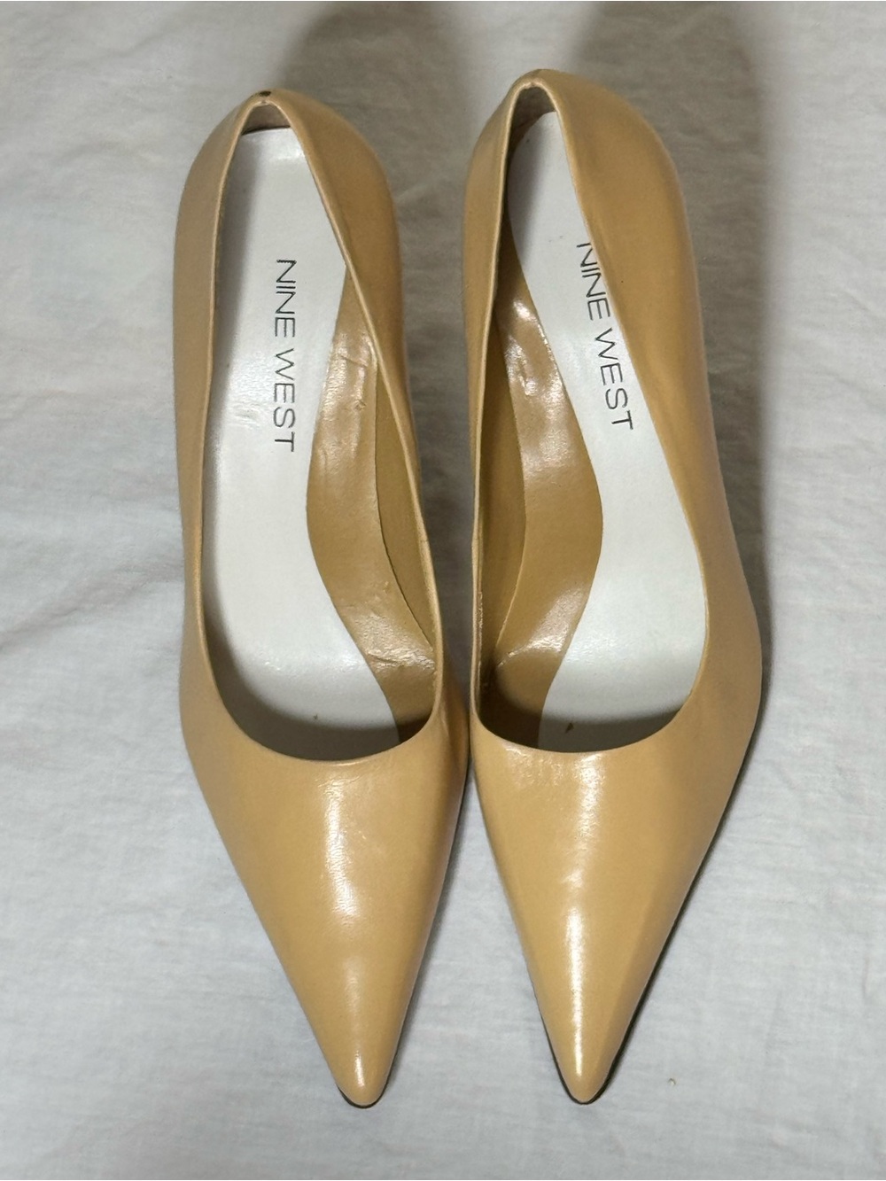 Nine West Camel/Tan Pointed Leather Pumps - Picture 2 of 9